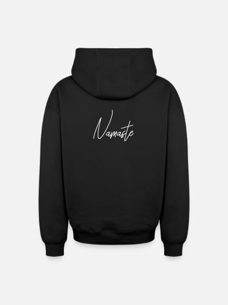 Namaste Schrift - Oversized Heavyweight Unisex Zip Hoodie - Schwarz