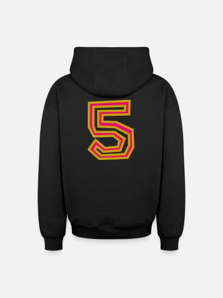 5. 5 YEARS. 5th ANNIVERSARY - Oversized Heavyweight Unisex Zip Hoodie - black