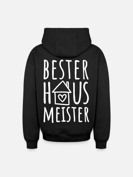Bester Hausmeister - Oversized Heavyweight Unisex Zip Hoodie - Schwarz