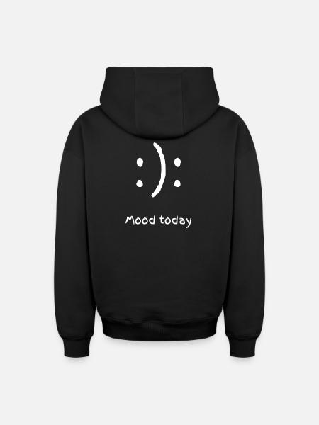 mood today - Oversized Heavyweight Unisex Zip Hoodie - black
