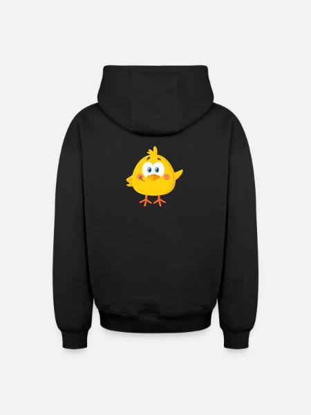 Little chick - Oversized Heavyweight Unisex Zip Hoodie - black