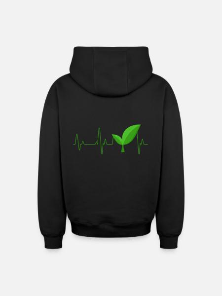 Vegan - Oversized Heavyweight Unisex Zip Hoodie - Schwarz