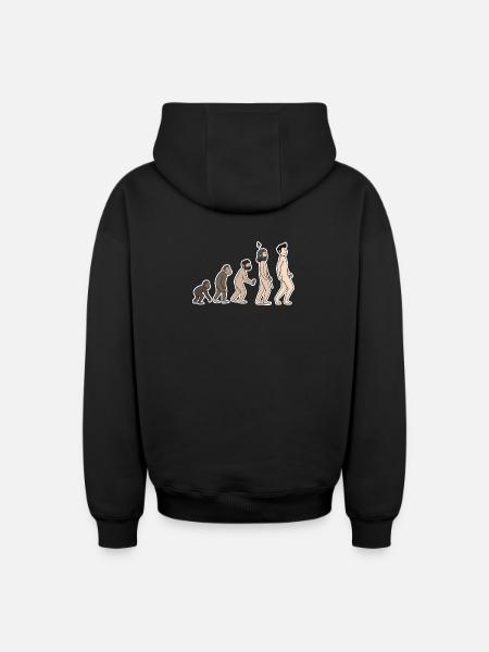 évolution - Sweat à capuche unisexe zippé oversize épais SPREAD - noir