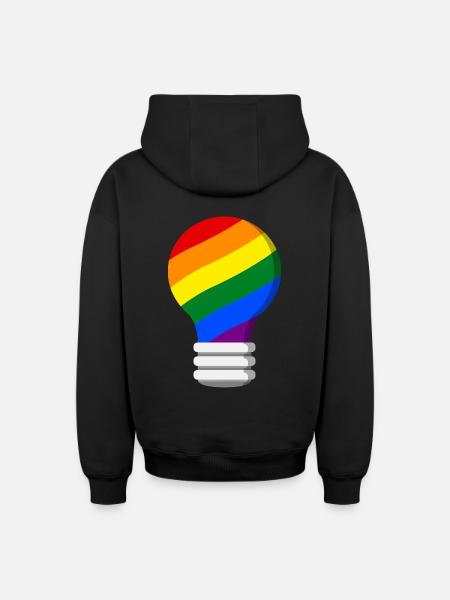 Gay Pride - Oversized Heavyweight Unisex Zip Hoodie - black