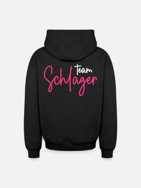 Team Schlager - Oversized Heavyweight Unisex Zip Hoodie - Schwarz