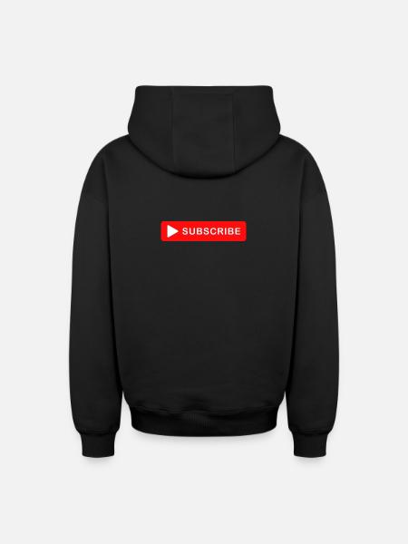 Subscribe Button Click Icon Design - Oversized Heavyweight Unisex Zip Hoodie - black