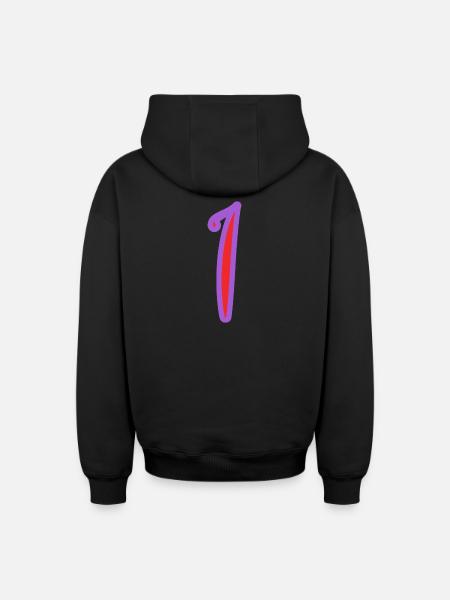 1 - Oversized Heavyweight Unisex Zip Hoodie - black