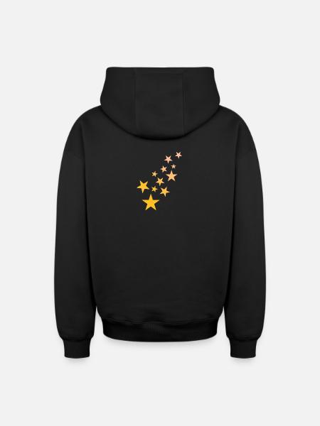 Star asterisk pattern starry sky - Oversized Heavyweight Unisex Zip Hoodie - black
