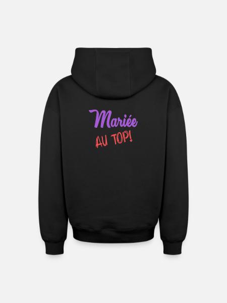 MARIEE - Sweat à capuche unisexe zippé oversize épais SPREAD - noir