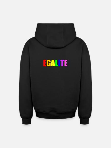 Equality - Oversized Heavyweight Unisex Zip Hoodie - black