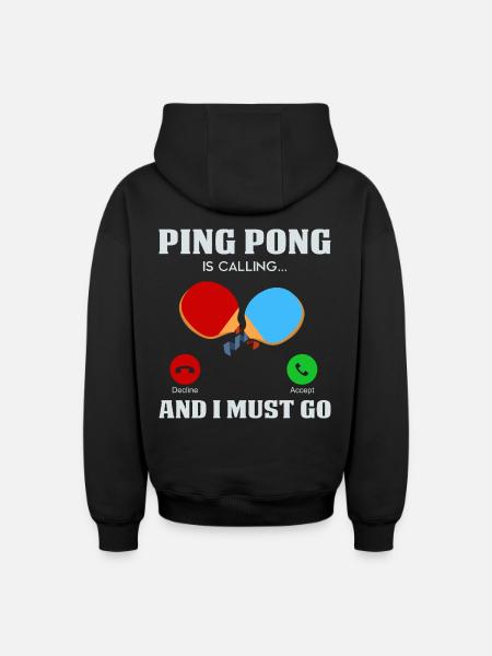 Ping-pong - Sweat à capuche unisexe zippé oversize épais SPREAD - noir