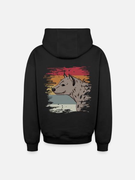 Hyäne - Oversized Heavyweight Unisex Zip Hoodie - Schwarz