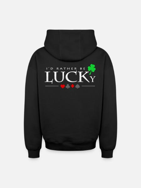 Poker - Oversized Heavyweight Unisex Zip Hoodie - Schwarz