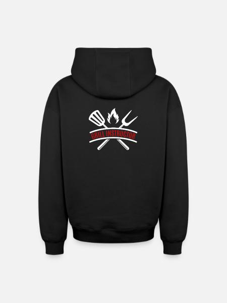 instructeur de grillades - Sweat à capuche unisexe zippé oversize épais SPREAD - noir