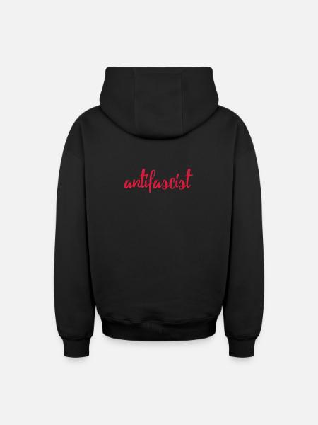 Always Antifascist - Oversized Heavyweight Unisex Zip Hoodie - Schwarz