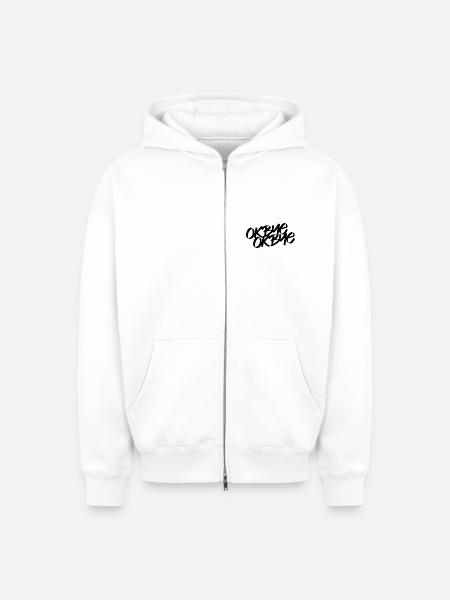 OKBYEOKBYE - Oversized Heavyweight Unisex Zip Hoodie - Weiß