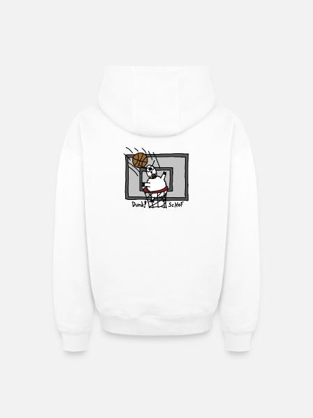 Dunk ScHoF - Oversized Heavyweight Unisex Zip Hoodie - white