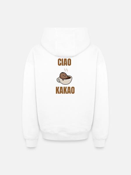 ciao cocoa - Oversized Heavyweight Unisex Zip Hoodie - white
