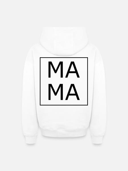 Mama Mama - Oversized Heavyweight Unisex Zip Hoodie - Weiß