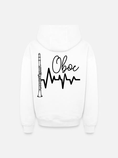 Oboe - Oversized Heavyweight Unisex Zip Hoodie - Weiß