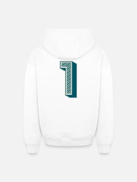 1. 1 YEAR. 1st ANNIVERSARY - Oversized Heavyweight Unisex Zip Hoodie - white