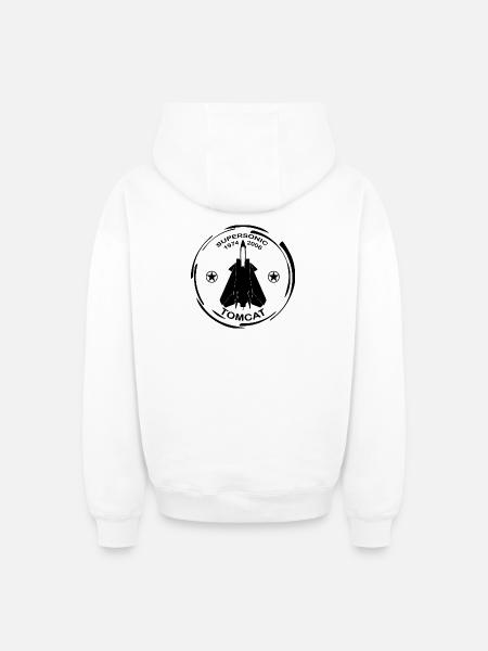 Plane F14 Tomcat - Oversized Heavyweight Unisex Zip Hoodie - white
