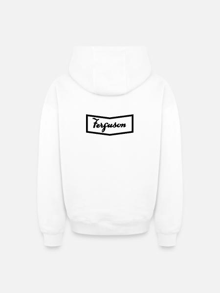 Ferguson TE20 hood logo - Oversized Heavyweight Unisex Zip Hoodie - white