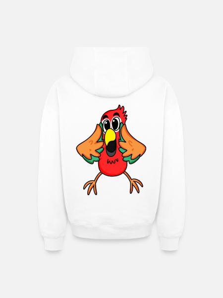 Parrot jungle - Oversized Heavyweight Unisex Zip Hoodie - white
