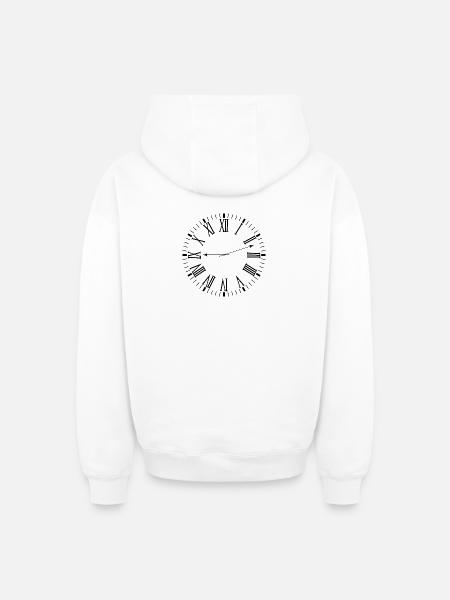 Roman clock - Oversized Heavyweight Unisex Zip Hoodie - white