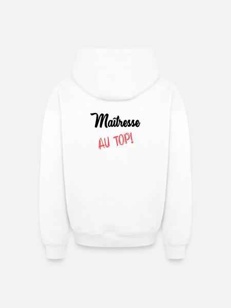 MISTRESS - Oversized Heavyweight Unisex Zip Hoodie - white