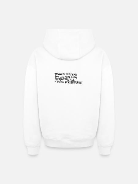 Basquiat - Oversized Heavyweight Unisex Zip Hoodie - Weiß