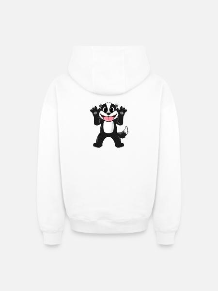 Badger - Oversized Heavyweight Unisex Zip Hoodie - white