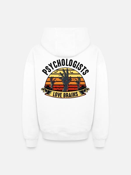 psychologist - Oversized Heavyweight Unisex Zip Hoodie - white