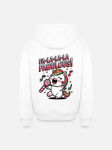 Fa-la-la-la Fabulous! - Oversized Heavyweight Unisex Zip Hoodie - white