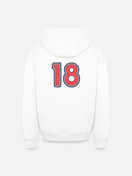 18. 18 YEARS OLD - Oversized Heavyweight Unisex Zip Hoodie - white