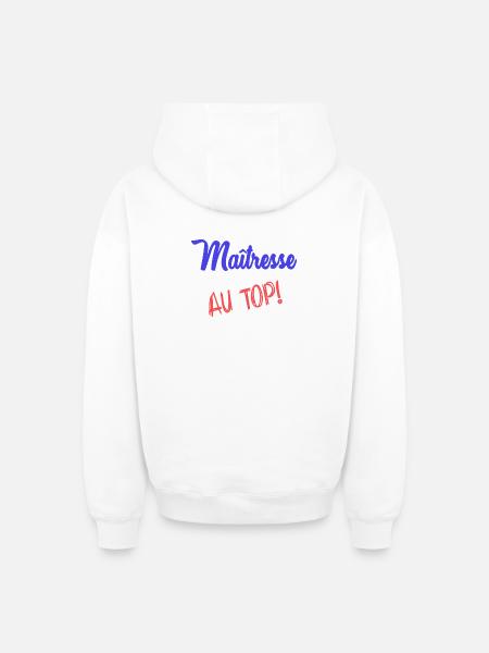 MISTRESS - Oversized Heavyweight Unisex Zip Hoodie - white