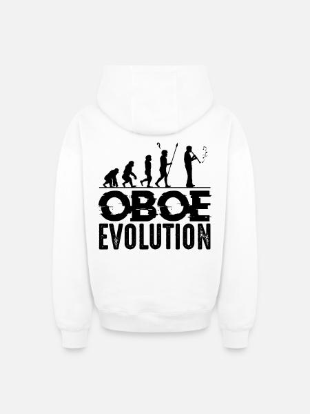 hautbois - Sweat à capuche unisexe zippé oversize épais SPREAD - blanc