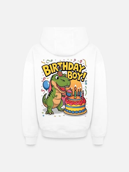 Birthday Boy - Oversized Heavyweight Unisex Zip Hoodie - white
