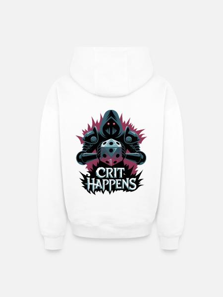 Crit Happens - Oversized Heavyweight Unisex Zip Hoodie - white