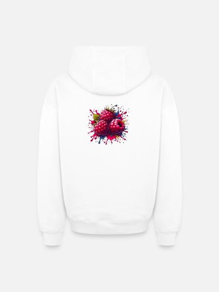 Himbeeren-Farbexplosion - Oversized Heavyweight Unisex Zip Hoodie - Weiß
