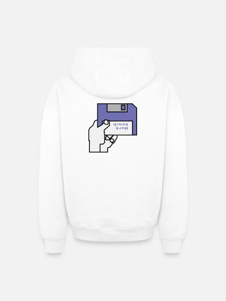 Banc de travail - Sweat à capuche unisexe zippé oversize épais SPREAD - blanc