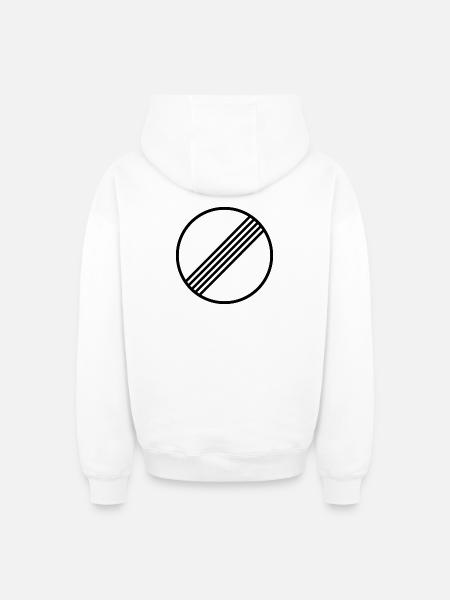 UNLIMITED MOTORWAY GERMANY - Oversized Heavyweight Unisex Zip Hoodie - white