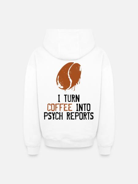 psychologist - Oversized Heavyweight Unisex Zip Hoodie - white