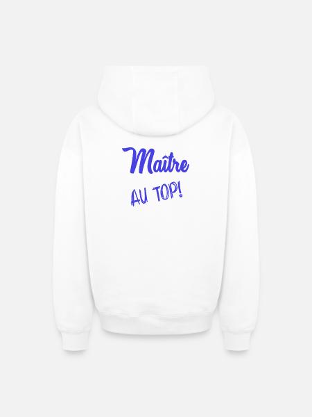 MASTER. MASTER. HUMOR - Oversized Heavyweight Unisex Zip Hoodie - white