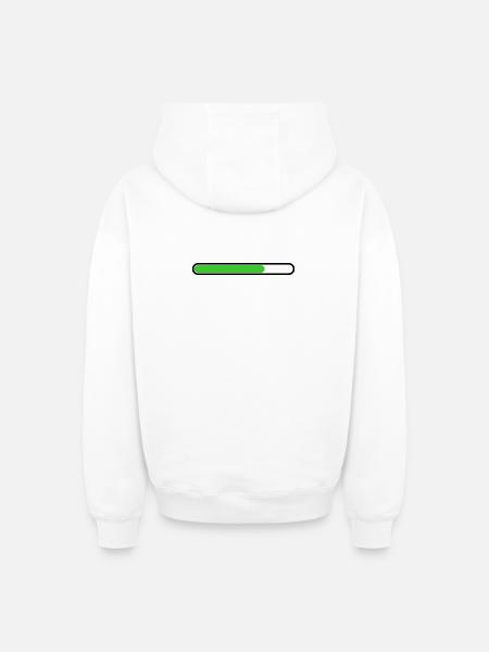 Loading bar Black Green - Oversized Heavyweight Unisex Zip Hoodie - white