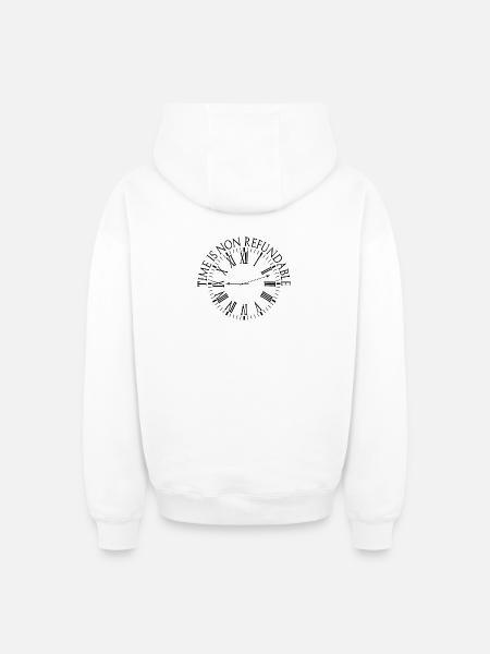 Le temps n’est pas remboursable - Sweat à capuche unisexe zippé oversize épais SPREAD - blanc