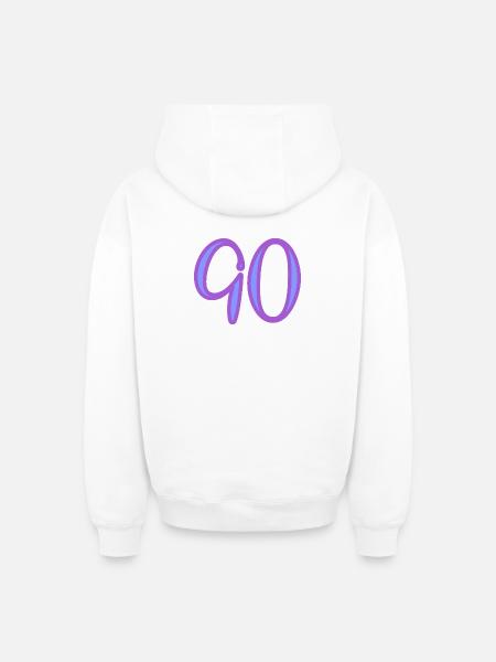 90 - Oversized Heavyweight Unisex Zip Hoodie - white