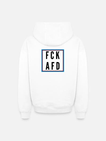 AFD Nein Danke! - Oversized Heavyweight Unisex Zip Hoodie - Weiß