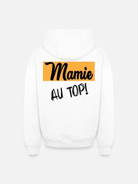 MAMIE - Sweat à capuche unisexe zippé oversize épais SPREAD - blanc