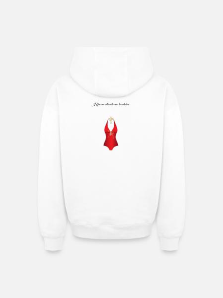 La piscine 1 - Sweat à capuche unisexe zippé oversize épais SPREAD - blanc